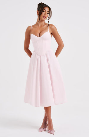 Asymmetric Midi Dress Side Split – Vivienne - Hadassha