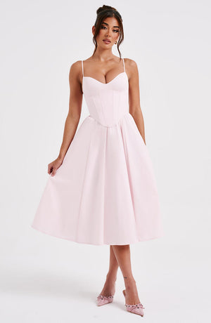 Asymmetric Midi Dress Side Split – Vivienne - Hadassha