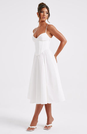 Asymmetric Midi Dress Side Split – Vivienne - Hadassha