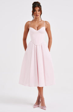Asymmetric Midi Dress Side Split – Vivienne - Hadassha