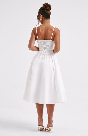 Asymmetric Midi Dress Side Split – Vivienne - Hadassha