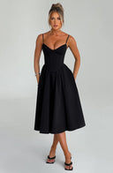 Asymmetric Midi Dress Side Split – Vivienne - Hadassha