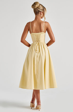 Asymmetric Midi Dress Side Split – Vivienne - Hadassha