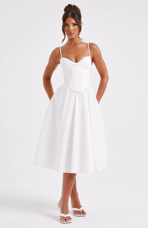 Asymmetric Midi Dress Side Split – Vivienne