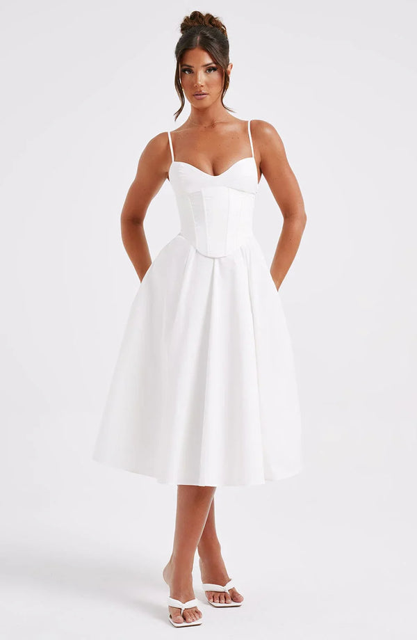 Asymmetric Midi Dress Side Split – Vivienne