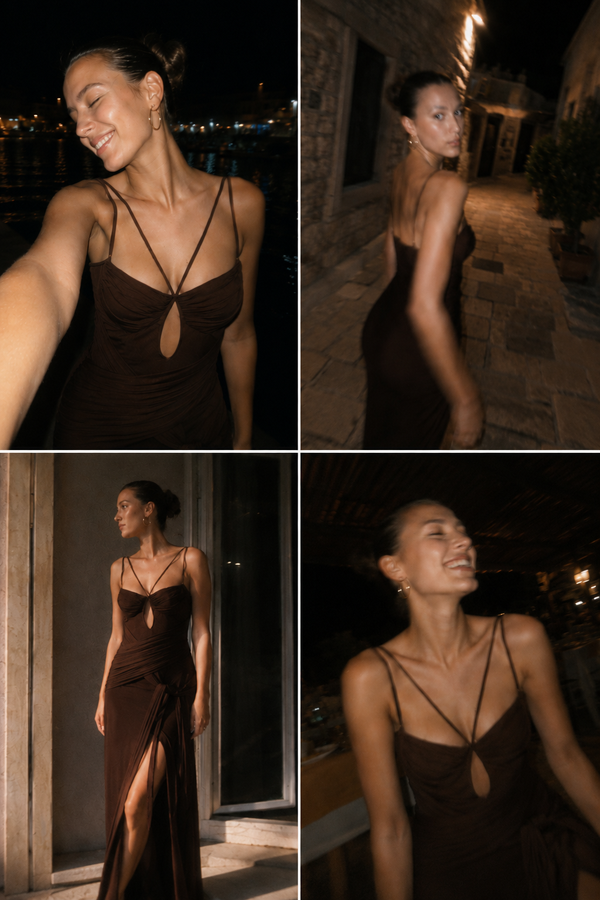Backless Ruched Maxi Dress – Isolde - Hadassha