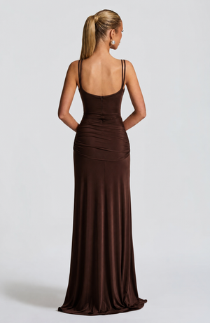 Backless Ruched Maxi Dress – Isolde - Hadassha