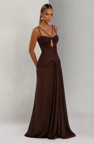 Backless Ruched Maxi Dress – Isolde - Hadassha