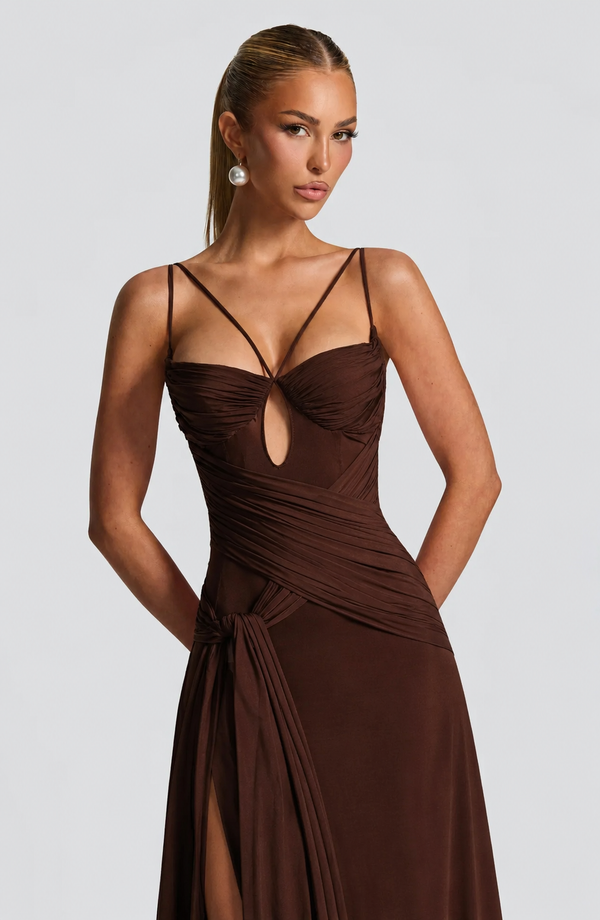 Backless Ruched Maxi Dress – Isolde - Hadassha