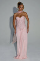 Beaded Mesh Bodice Maxi Dress – Carina - Hadassha
