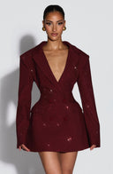Blazer Mini Dress Tailored – Isadora - Burgunderrot - Hadassha