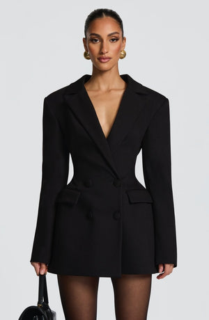 Blazer Mini Dress Tailored – Isadora - Schwarz - Hadassha