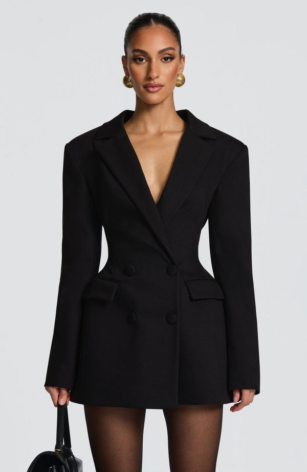 Blazer Mini Dress Tailored – Isadora - Schwarz - Hadassha