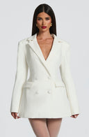 Blazer Mini Dress Tailored – Isadora - Weiß - Hadassha