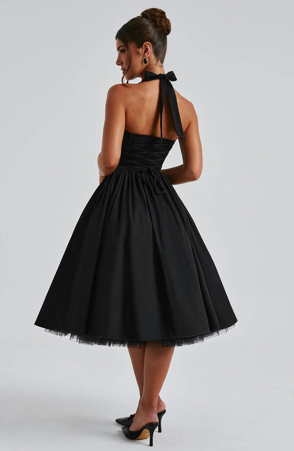 Boned Corset Midi Dress Sculpting Tulle-Lined – Elisabetta - Hadassha