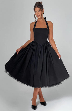 Boned Corset Midi Dress Sculpting Tulle-Lined – Elisabetta - Hadassha