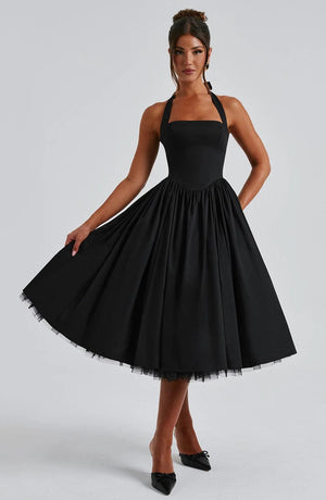 Boned Corset Midi Dress Sculpting Tulle-Lined – Elisabetta - Hadassha