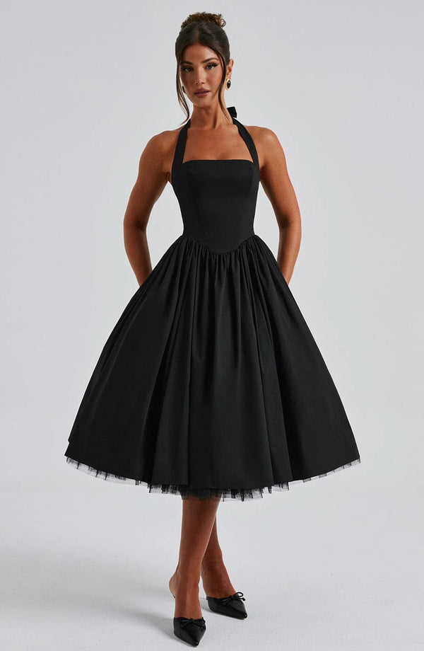 Boned Corset Midi Dress Sculpting Tulle-Lined – Elisabetta - Hadassha