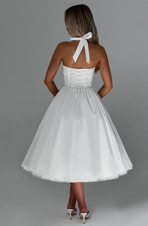 Boned Corset Midi Dress Sculpting Tulle-Lined – Elisabetta - Hadassha