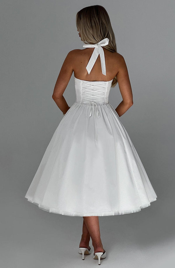 Boned Corset Midi Dress Sculpting Tulle-Lined – Elisabetta - Hadassha