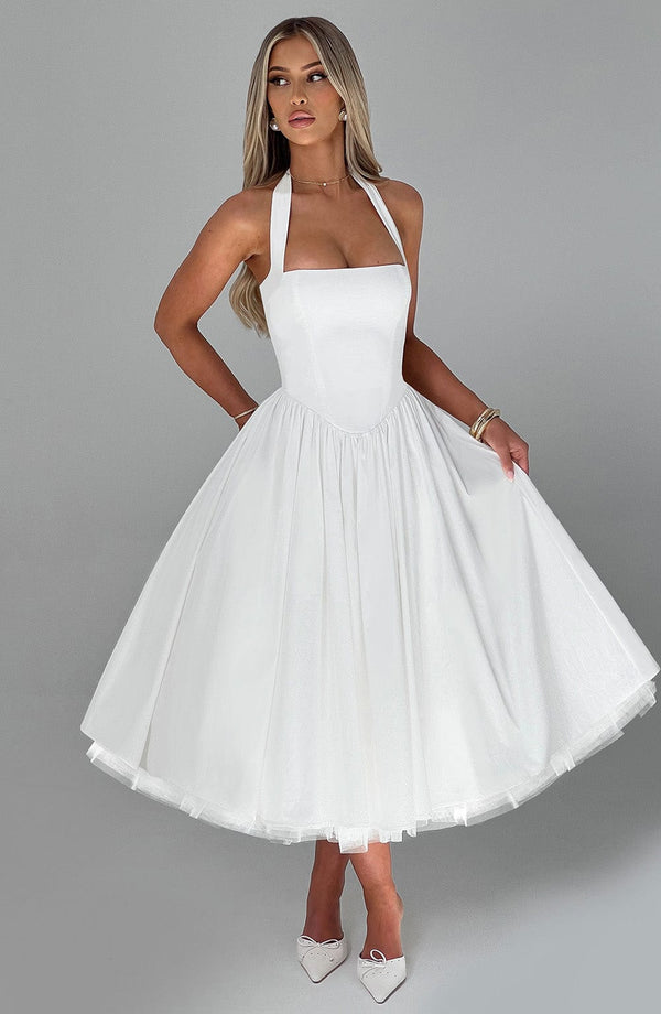 Boned Corset Midi Dress Sculpting Tulle-Lined – Elisabetta - Hadassha