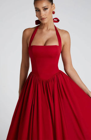 Boned Corset Midi Dress Sculpting Tulle-Lined – Elisabetta - Hadassha