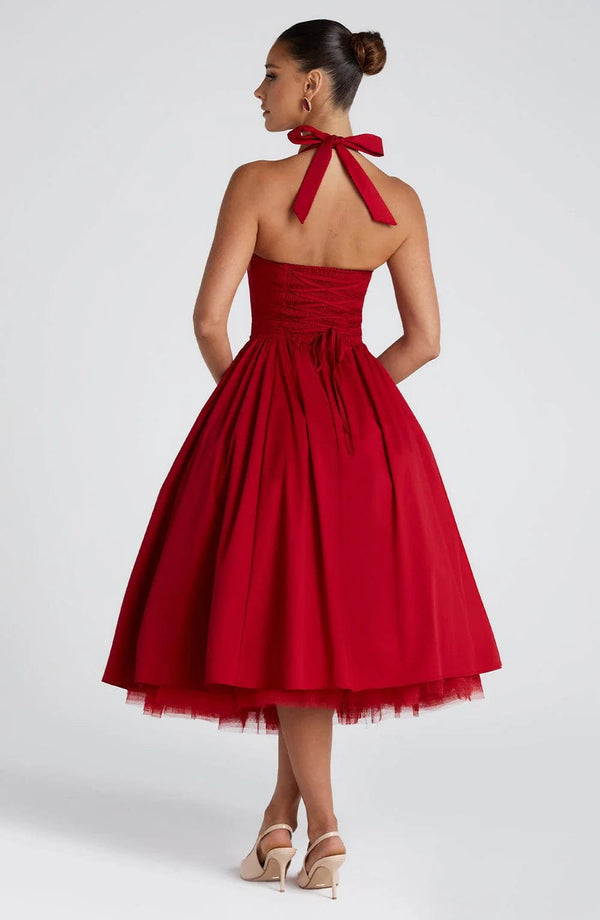 Boned Corset Midi Dress Sculpting Tulle-Lined – Elisabetta - Hadassha