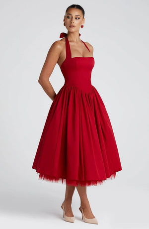 Boned Corset Midi Dress Sculpting Tulle-Lined – Elisabetta - Hadassha
