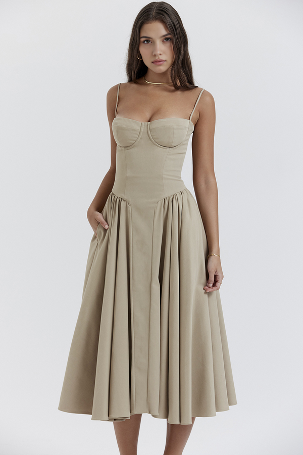 Bustier Dress Waist-Sculpting Adjustable Straps – Sylvia - Hadassha