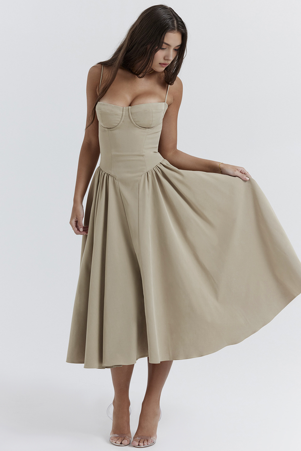 Bustier Dress Waist-Sculpting Adjustable Straps – Sylvia - Hadassha