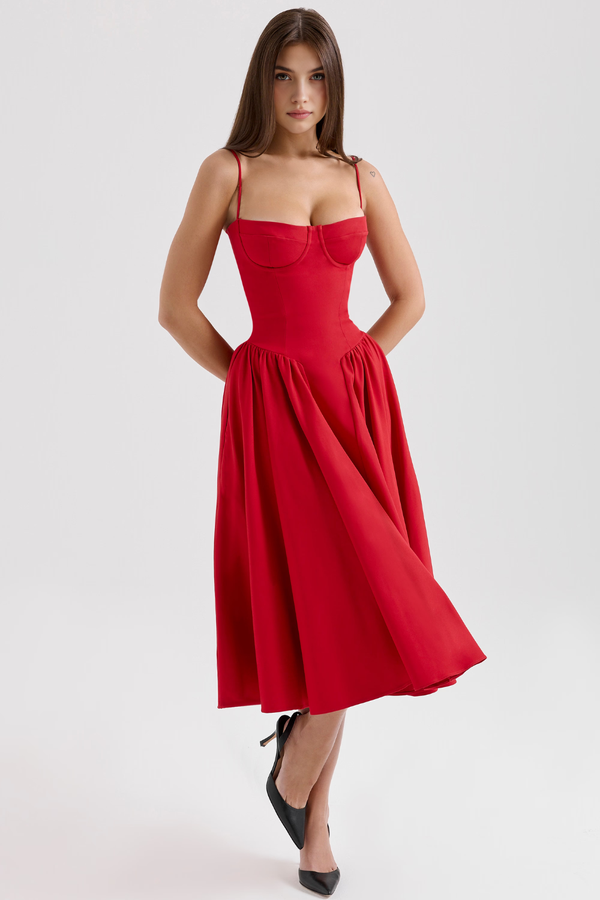 Bustier Dress Waist-Sculpting Adjustable Straps – Sylvia - Hadassha