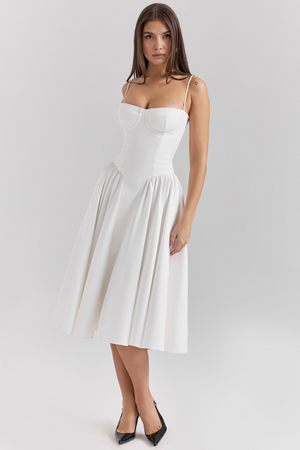 Bustier Dress Waist-Sculpting Adjustable Straps – Sylvia - Hadassha