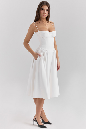Bustier Dress Waist-Sculpting Adjustable Straps – Sylvia - Hadassha