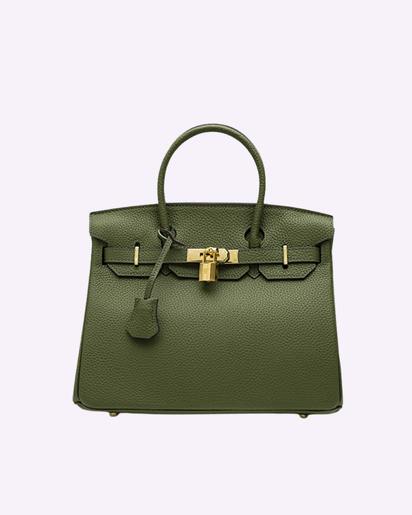 Commuter Tote Spacious Vegan Suede – Sienna - Olive green - Hadassha