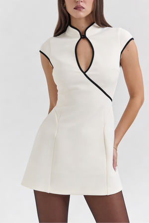 Contrast Cut-Out Mini Dress – Greer - Hadassha