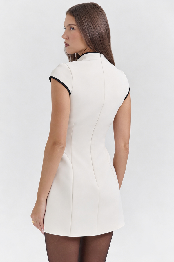 Contrast Cut-Out Mini Dress – Greer - Hadassha