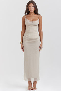 Corset Lace Maxi Dress Bodycon – Nalini - Hadassha
