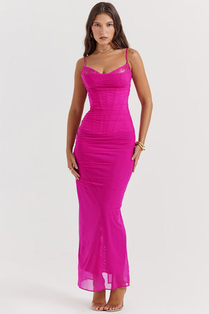 Corset Lace Maxi Dress Bodycon – Nalini - Hadassha