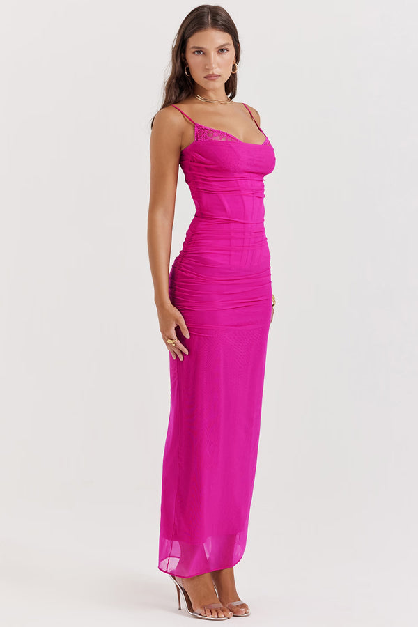 Corset Lace Maxi Dress Bodycon – Nalini - Hadassha