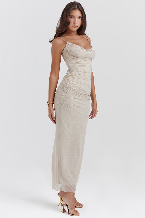 Corset Lace Maxi Dress Bodycon – Nalini - Hadassha