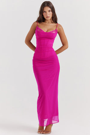 Corset Lace Maxi Dress Bodycon – Nalini - Hadassha