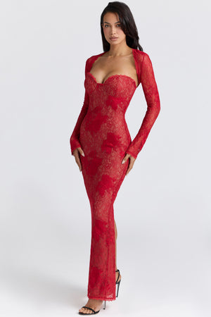 Corset Lace Maxi Dress Sculpting – Lucienne - Hadassha