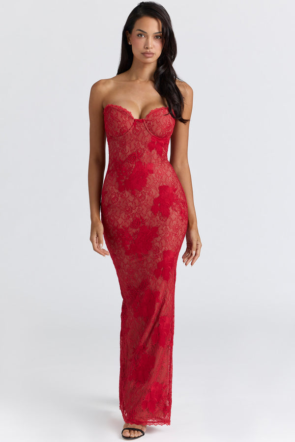 Corset Lace Maxi Dress Sculpting – Lucienne - Hadassha