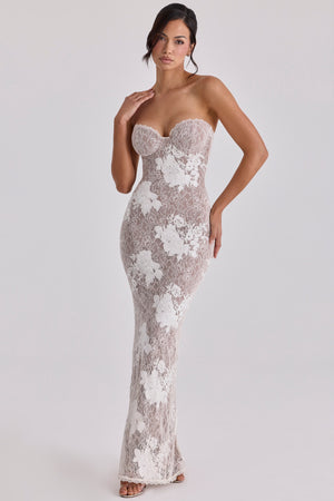 Corset Lace Maxi Dress Sculpting – Lucienne - Hadassha