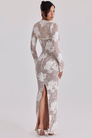 Corset Lace Maxi Dress Sculpting – Lucienne - Hadassha