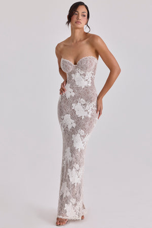 Corset Lace Maxi Dress Sculpting – Lucienne - Hadassha