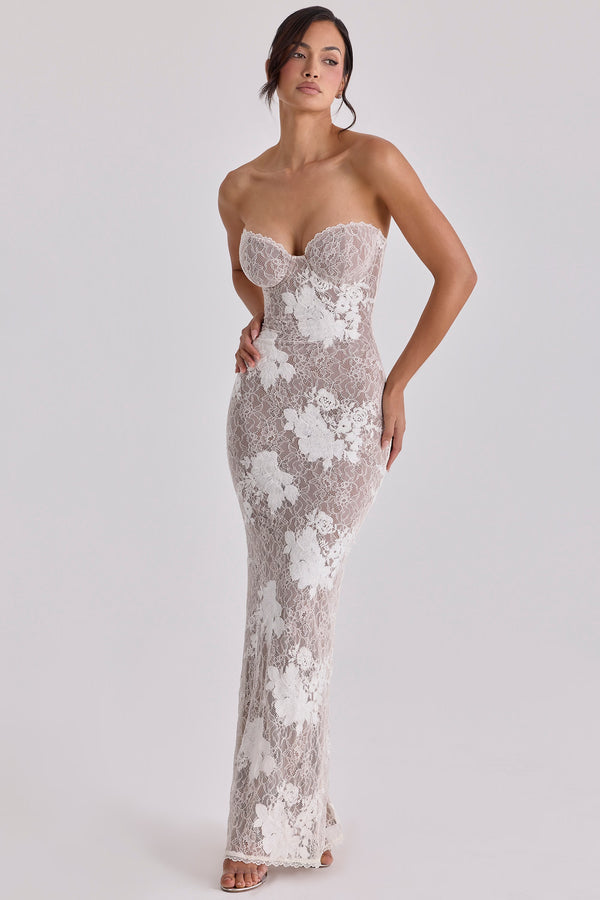 Corset Lace Maxi Dress Sculpting – Lucienne - Hadassha