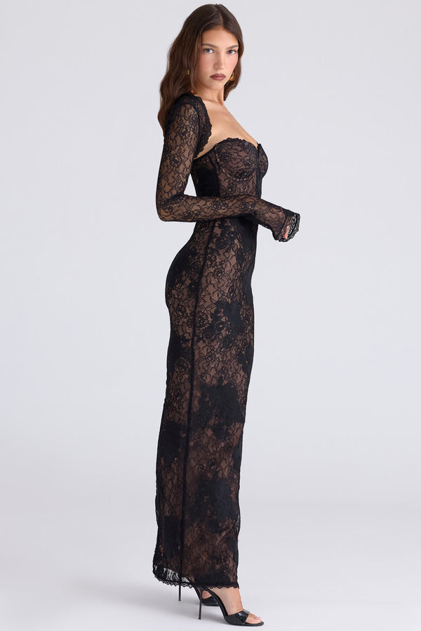 Corset Lace Maxi Dress Sculpting – Lucienne - Hadassha