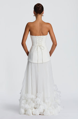 Corset Strapless Maxi Dress – Calla - Ivory - Hadassha