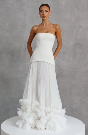 Corset Strapless Maxi Dress – Calla - Ivory - Hadassha